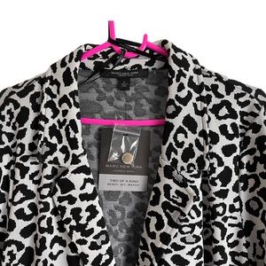 Marc New York black white jacket cheetah leopard L